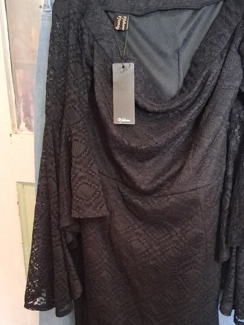 Women’s Strapless Black Lace Dress by